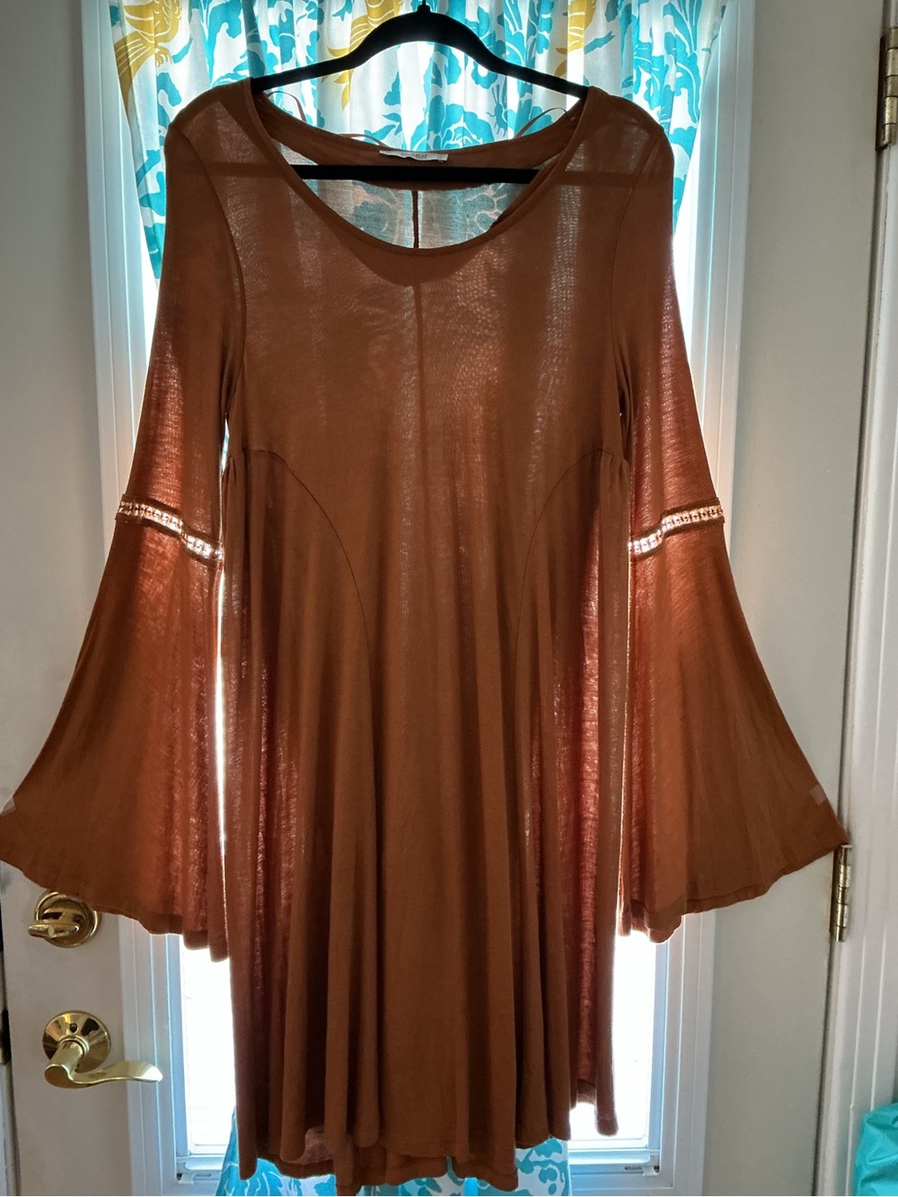 Pull&Bear Rust Bell Sleeve Swing Dress